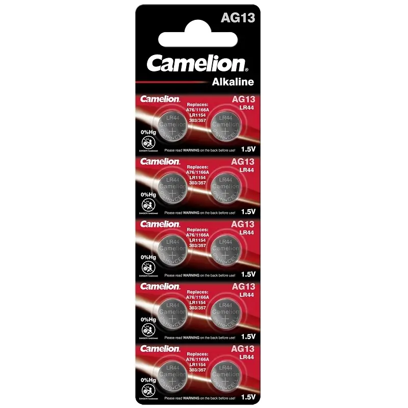 Electrice - Set 10 baterii alkaline LR44 AG13 1.5V CAMELION GERMANY G13-BP10