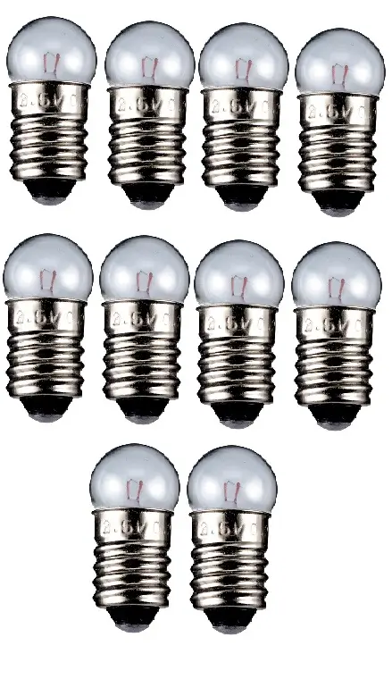 Becuri - Set 10 becuri E10 3.7V 0.3A glob incandescent Goobay 9324-10