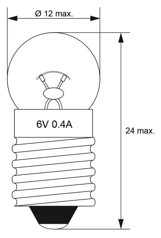 Set 10 becuri E10 6V 400mA tip glob incandescent Goobay 9581-10 [2]