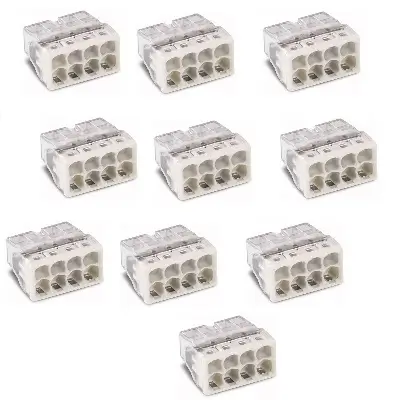 Mufe AC-DC - Set 10 conectori doza Ultra-slim 8x2.5mm2 WAGO 2273-208-10