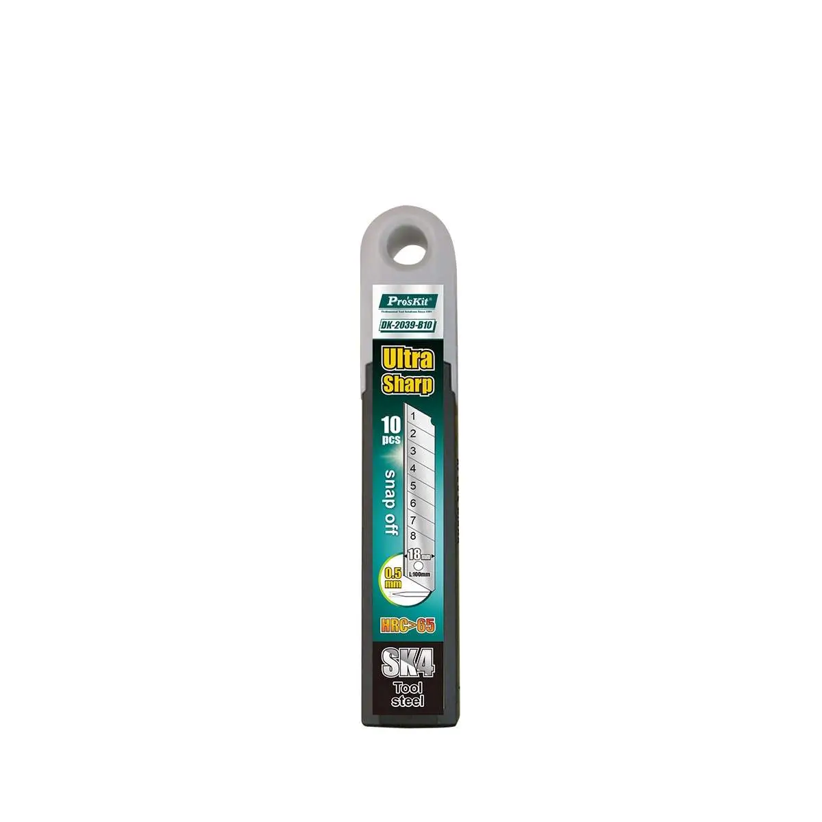 Set 10 lame cutter 18mm x 100mm Pro'sKit DK-2039-B10 pentru tăiere precisă și durabilă. [1]