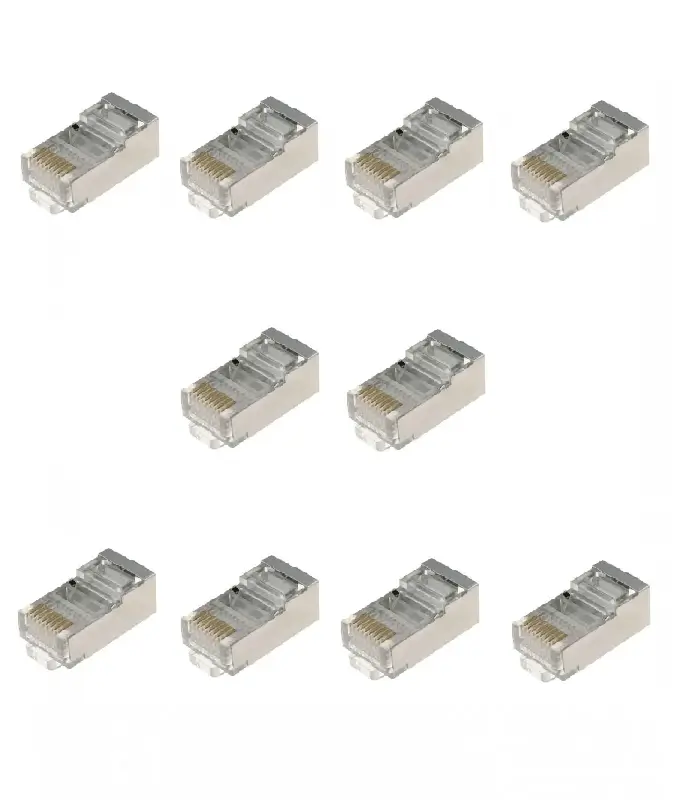 Mufe retea RJ45 - Set 10 mufe CAT6 RJ45 8p8c ecranate FTP SOLID Emos pentru rețele de date rapide