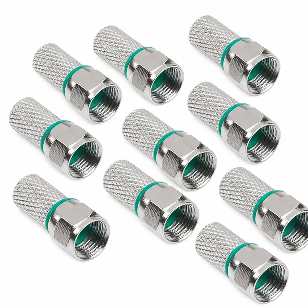 Conectica - Set 10 mufe F RG6U 7mm cupru dublu izolate inel verde Cabletech WTY0623-10