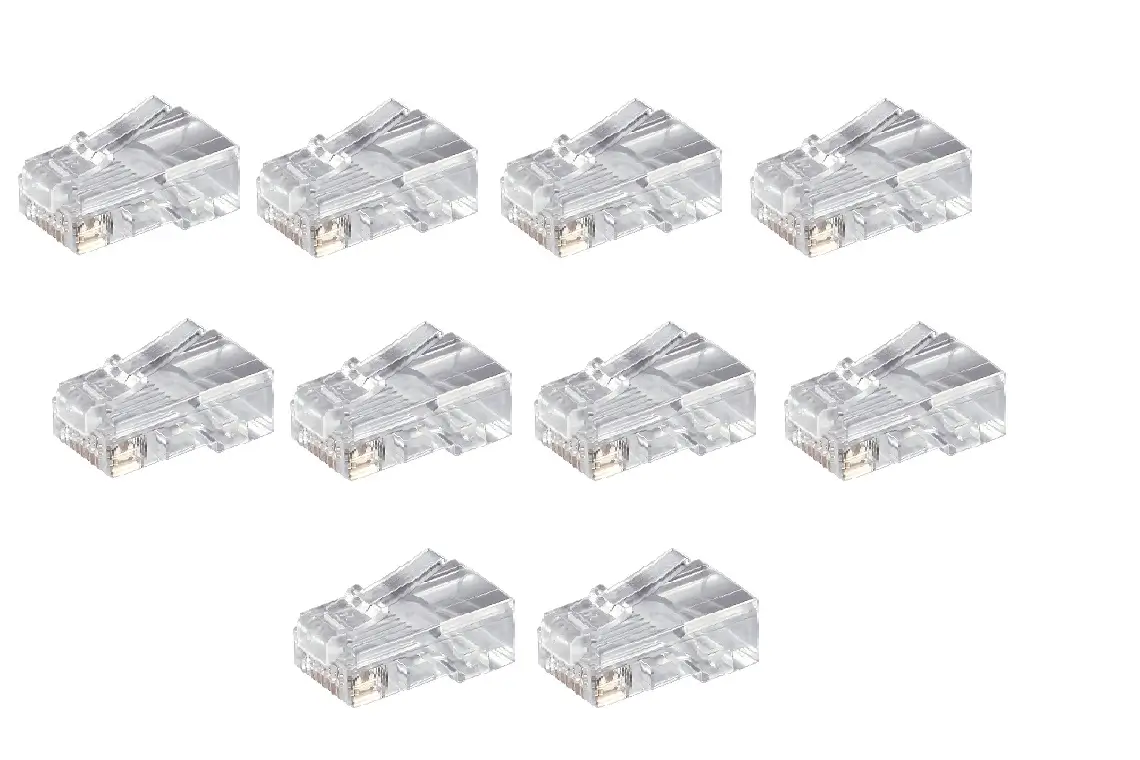 Mufe retea RJ45 - Set 10 mufe internet RJ45 CAT5 8p8c cablu push rotund Goobay 58627-10 – IoElectronice.ro