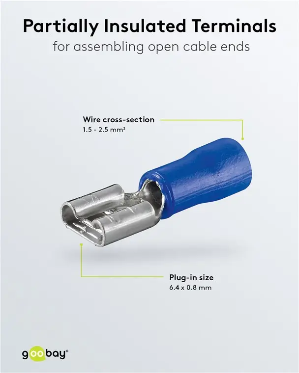 Set 10 papuci conectori mama albastru 6.4x0.8mm Goobay 17004-10 – IoElectronice.ro [3]