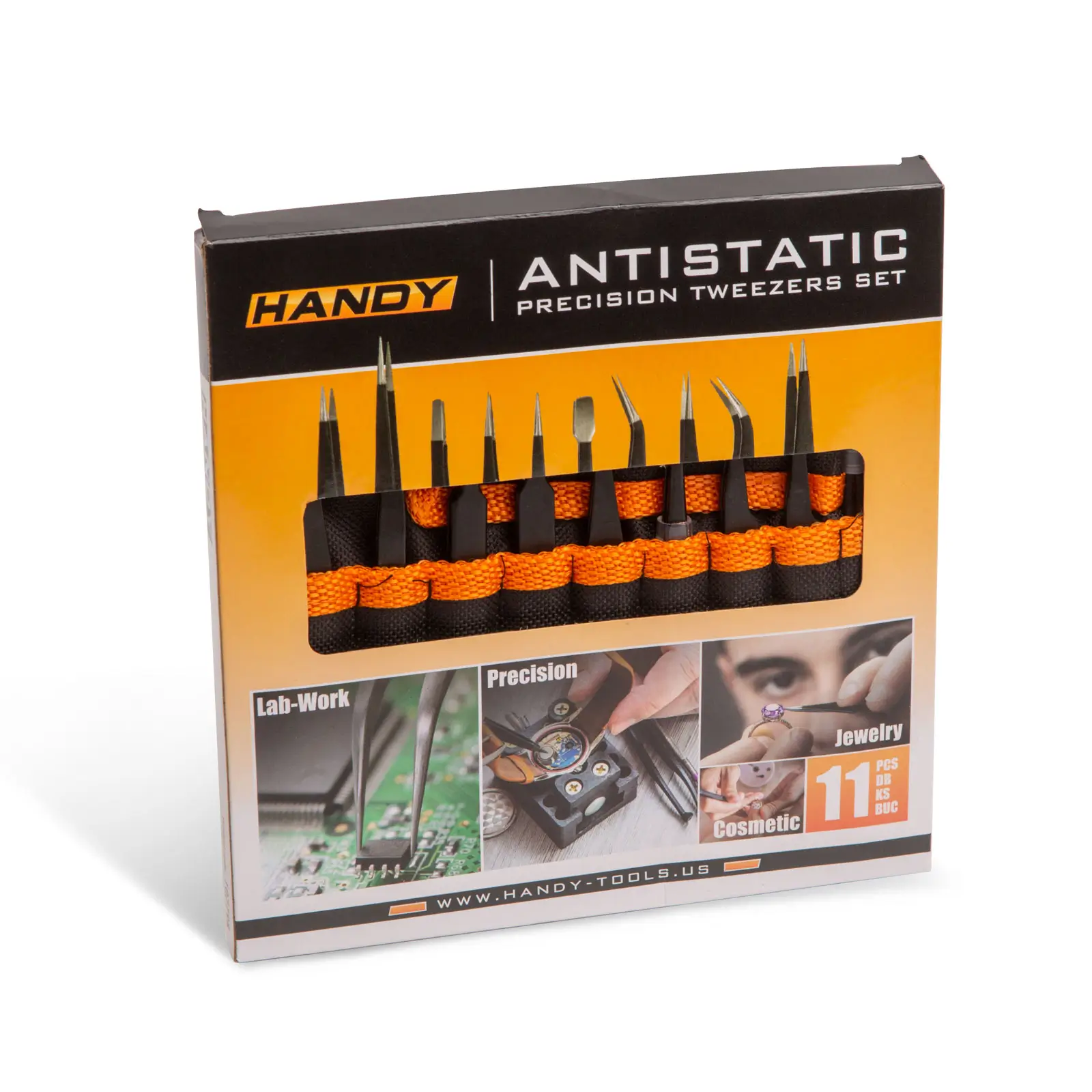Set 10 Pensete Precizie Antistatice, Antimagnetice și Rezistente la Acid – ESD, Inox, Compact și Elegant [1]