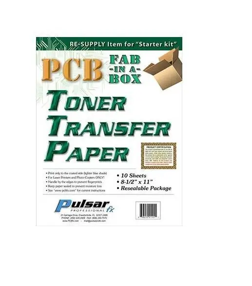 Scule mentenanta - Set 10buc hartie transfer (PNP) A4 216x279mm - IoElectronice.ro