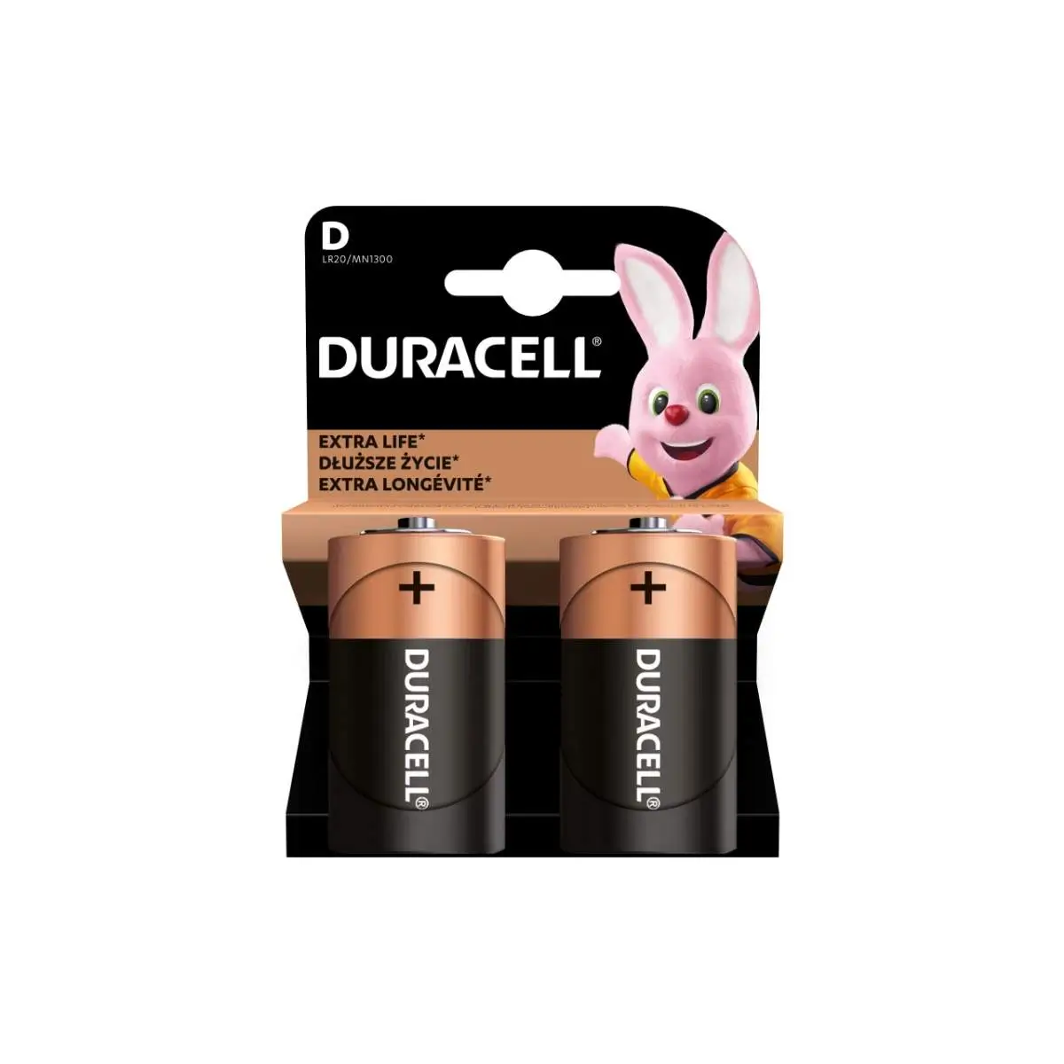 Electrice - Set 2 baterii alcaline Duracell Basic LR20/MN1300 tip D 1.5V pentru dispozitive electrice