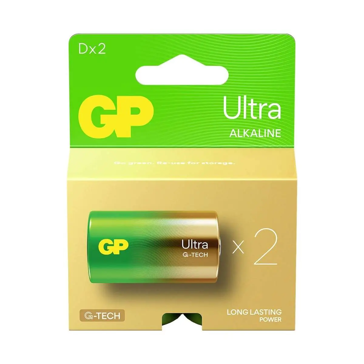 Electrice - Set 2 baterii alkaline tip D R20 1.5V GP GP13AU-PGB2