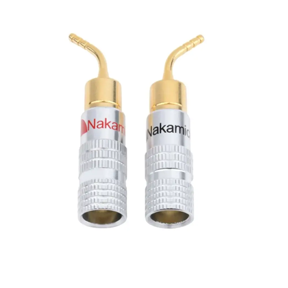 Mufe banana - Set 2 mufe banana la 90 grade tata 2mm metal cu șurub inel negru și roșu