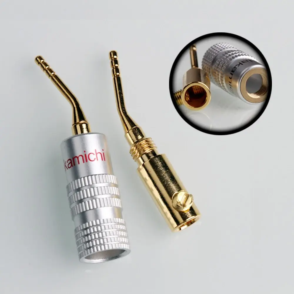 Set 2 mufe banana la 90 grade tata 2mm metal cu șurub inel negru și roșu [1]