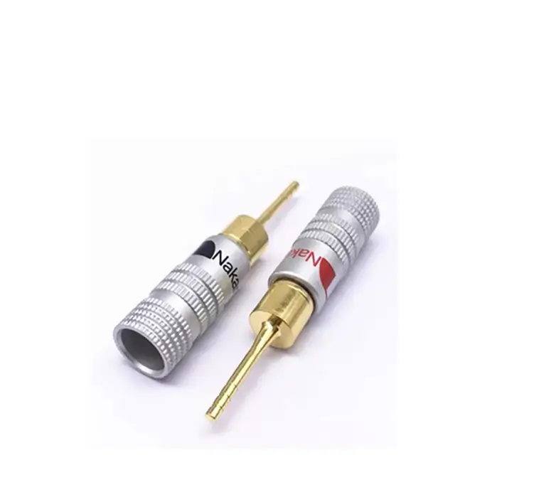 Conectica - Set 2 mufe banana tata 2mm metal cu șurub, inel negru și roșu, brand OEM, pentru conexiuni electrice.