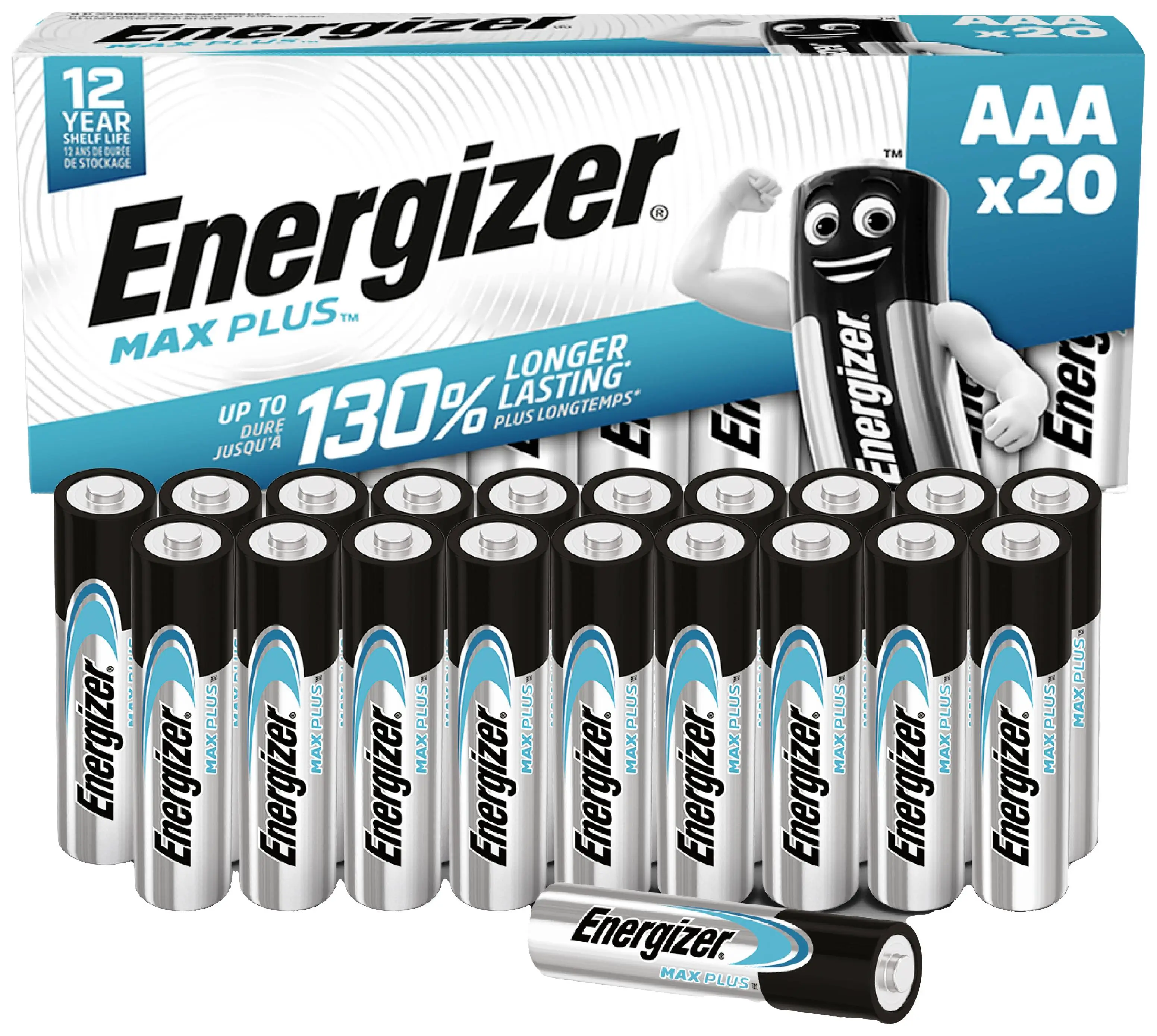 Electrice - Set 20 baterii AAA Alkaline Energizer MAX Plus UPN-182332 R3 1.5V pentru dispozitive electrice