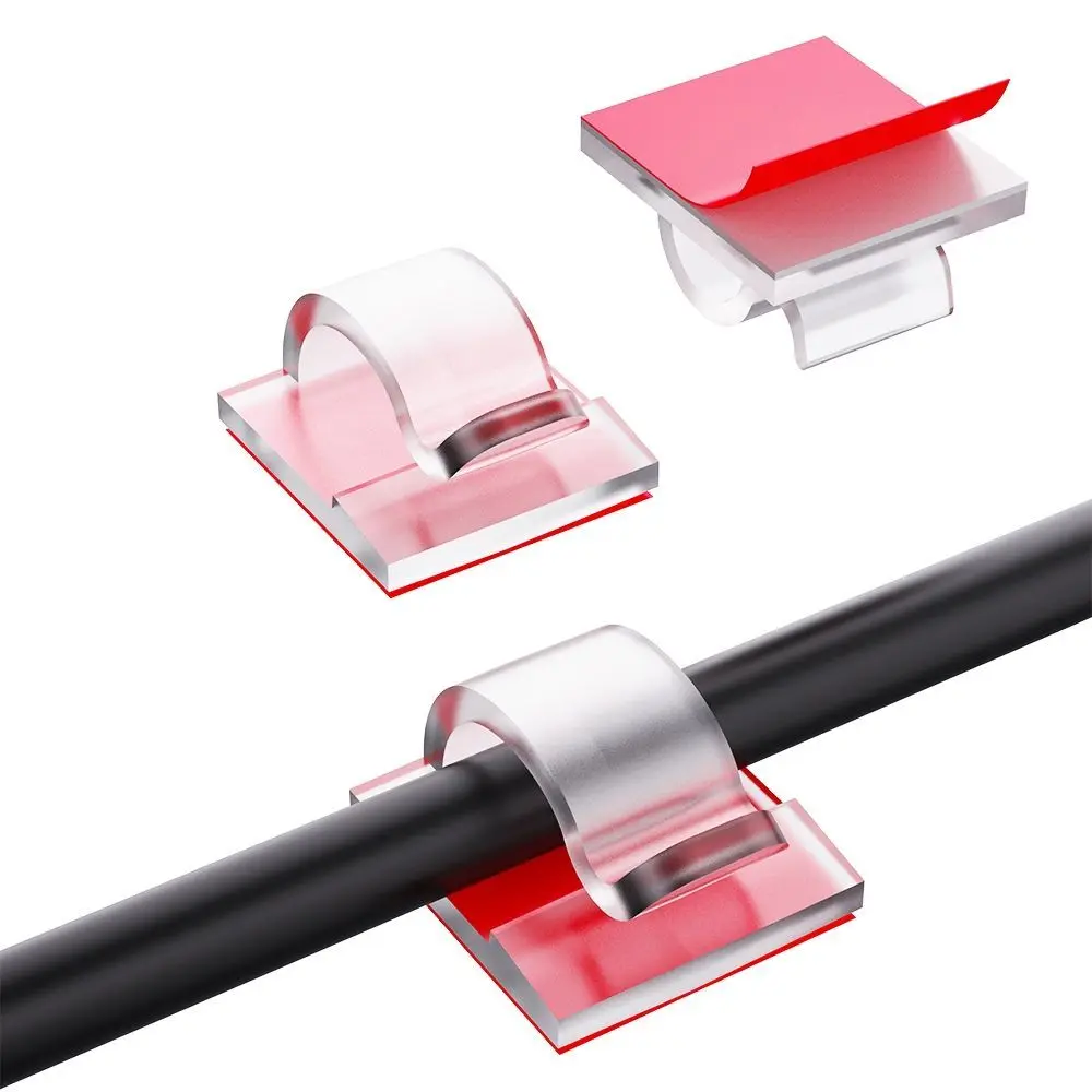 Fasete-bride-cleme - Set 24buc organizatoare de cabluri Well autoadezive transparente ORG-CABLE-S0224TT-WL – IoElectronice.ro