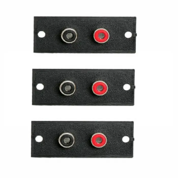 Mufe RCA - Set 3 terminale RCA x2 prize incorporabile 50x20 mm roșu/negru M'N'C 05079-3