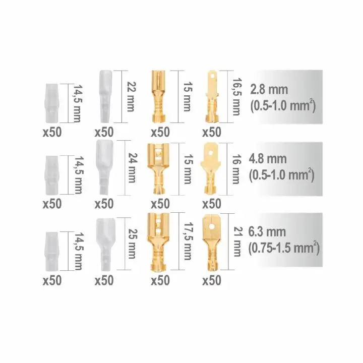 Set 300 papuci alama 2.8 / 4.8 / 6.3mm pentru cabluri 0.5-1.5 mm + 300 izolatori Home CSSASET [2]