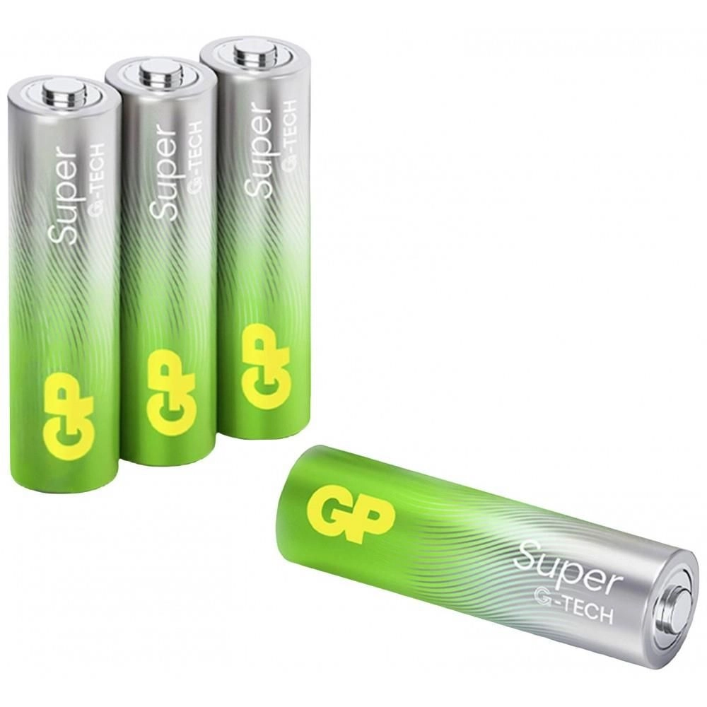 Set 4 Baterii Alcaline AA GP Super G-TECH, 1.5V, Autonomie Ridicată, Ideal pentru Dispozitive Electronice [2]