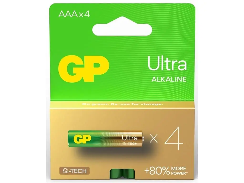 Set 4 Baterii Ultra Alkaline AAA GP R3 – Energie Durabilă pentru Dispozitivele Tale Electronice [1]