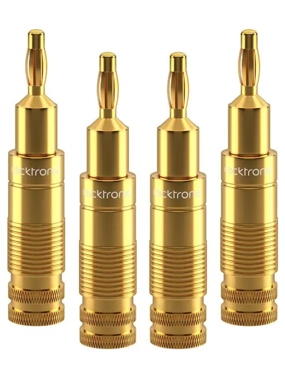 Mufe difuzor - Set 4 mufe Banana 4mm Premium Clicktronic pentru cablu 6.0mm² Conexiuni Audio de Înaltă Calitate 53983 – IoElectronice.ro