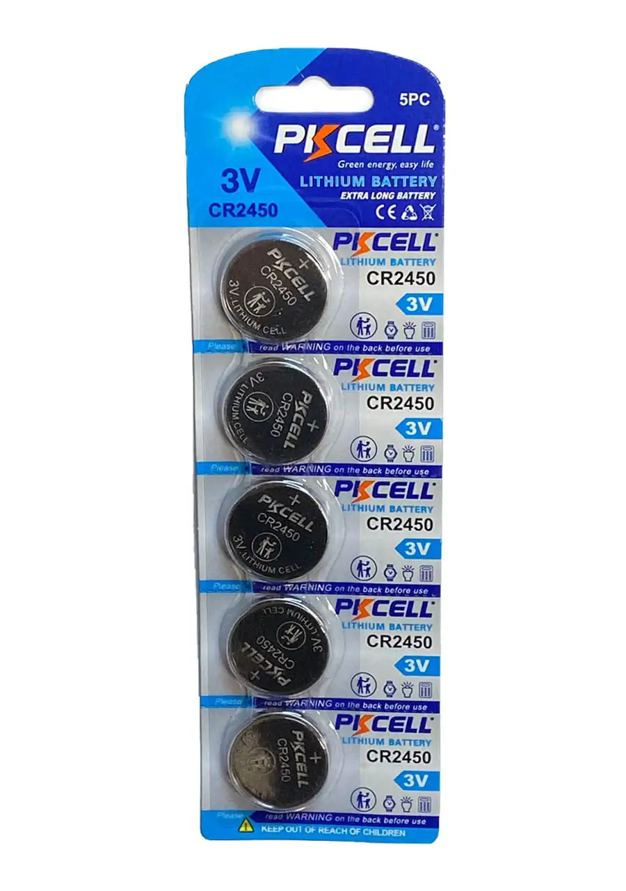 Baterii - Set 5 baterii PKCELL CR2450 3V LITHIUM (623) – IoElectronice.ro