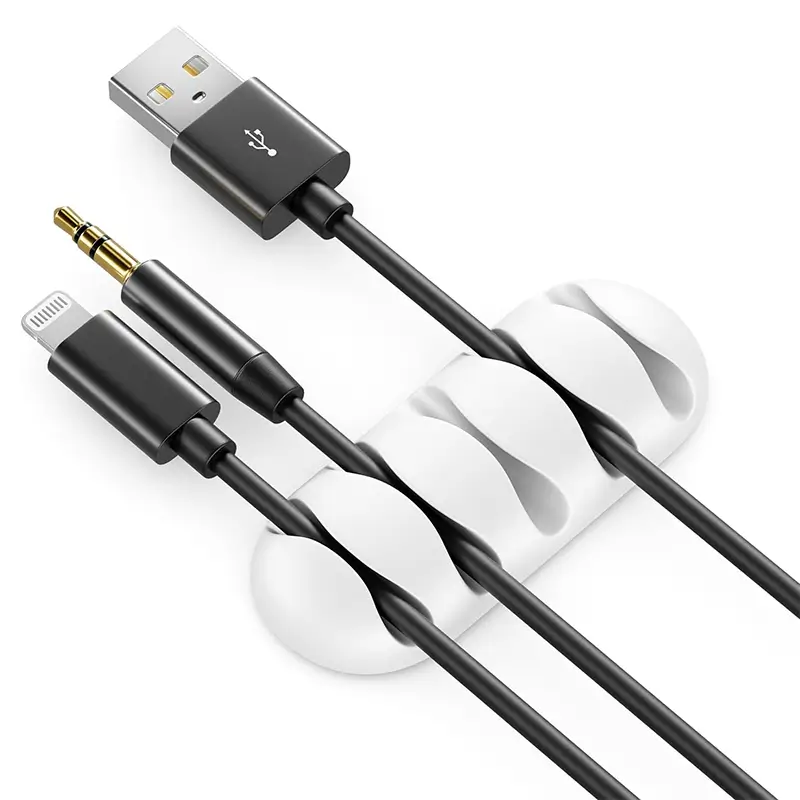 Set 5 cleme organizatoare cabluri cu adeziv albe MK5544 deleyCON – IoElectronice.ro [2]