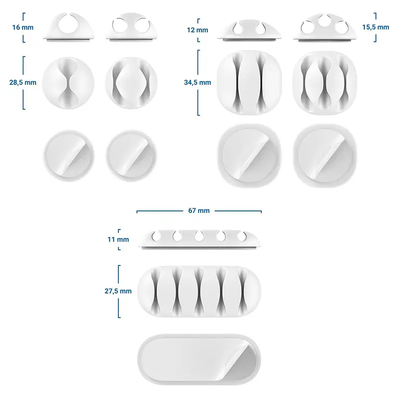 Set 5 cleme organizatoare cabluri cu adeziv albe MK5544 deleyCON – IoElectronice.ro [3]