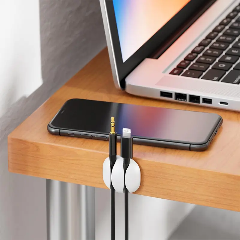 Set 5 cleme organizatoare cabluri cu adeziv albe MK5544 deleyCON – IoElectronice.ro [5]