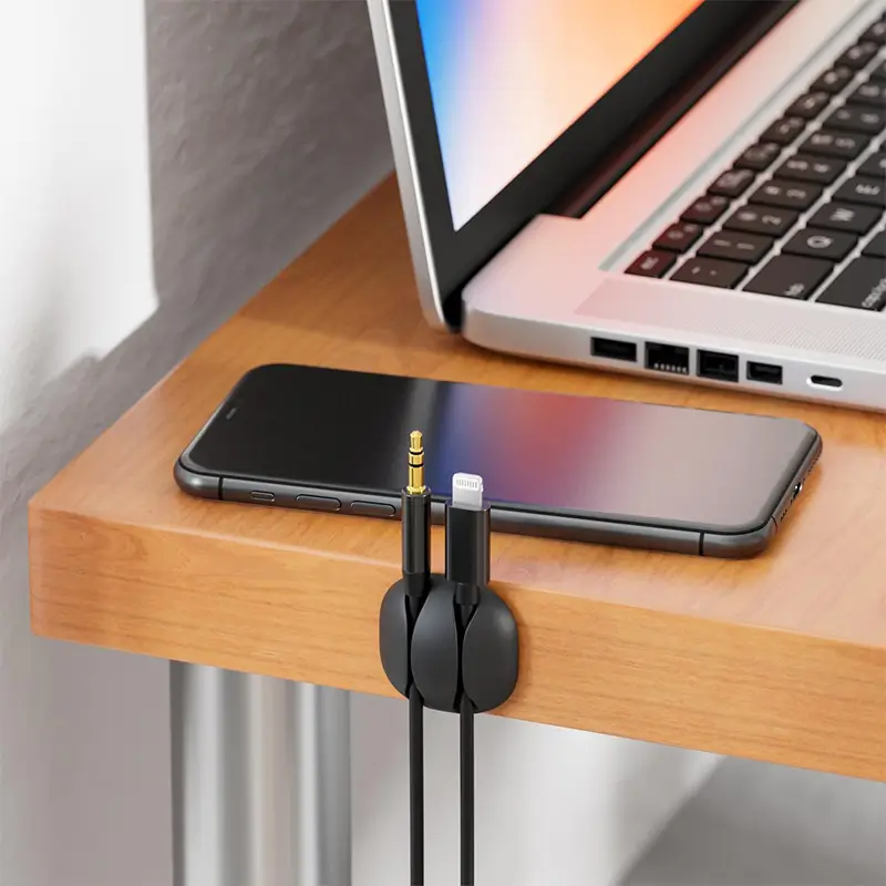 Set 5 cleme organizatoare cabluri cu adeziv negre MK5543 deleyCON – IoElectronice.ro [6]