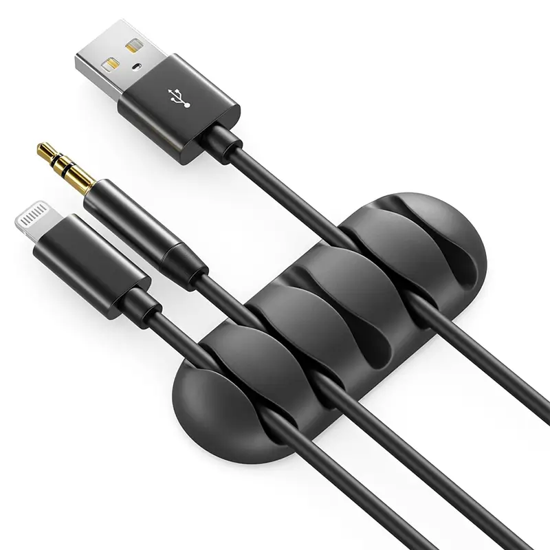 Set 5 cleme organizatoare cabluri cu adeziv negre MK5543 deleyCON – IoElectronice.ro [2]