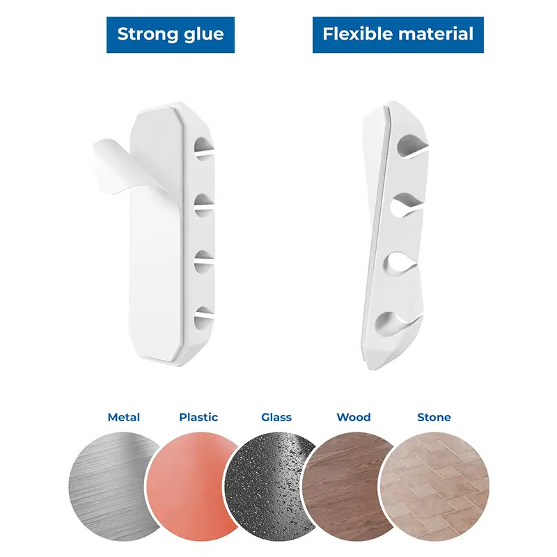 Set 5 organizatoare cabluri cu adeziv albe MK5539 deleyCON – IoElectronice.ro [4]