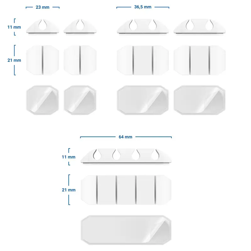 Set 5 organizatoare cabluri cu adeziv albe MK5539 deleyCON – IoElectronice.ro [3]