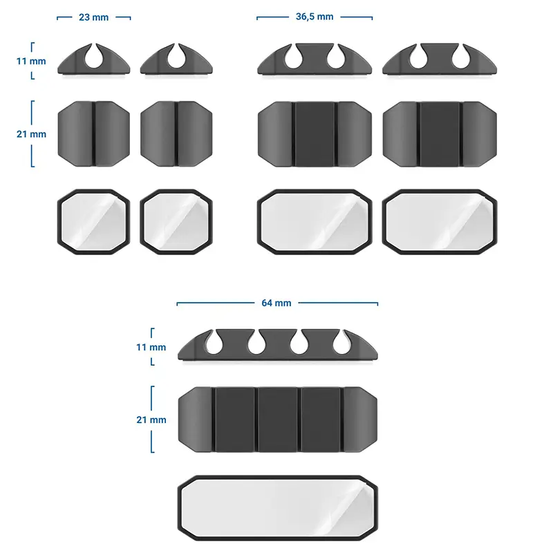 Set 5 organizatoare cabluri cu adeziv negre MK5540 deleyCON – IoElectronice.ro [3]