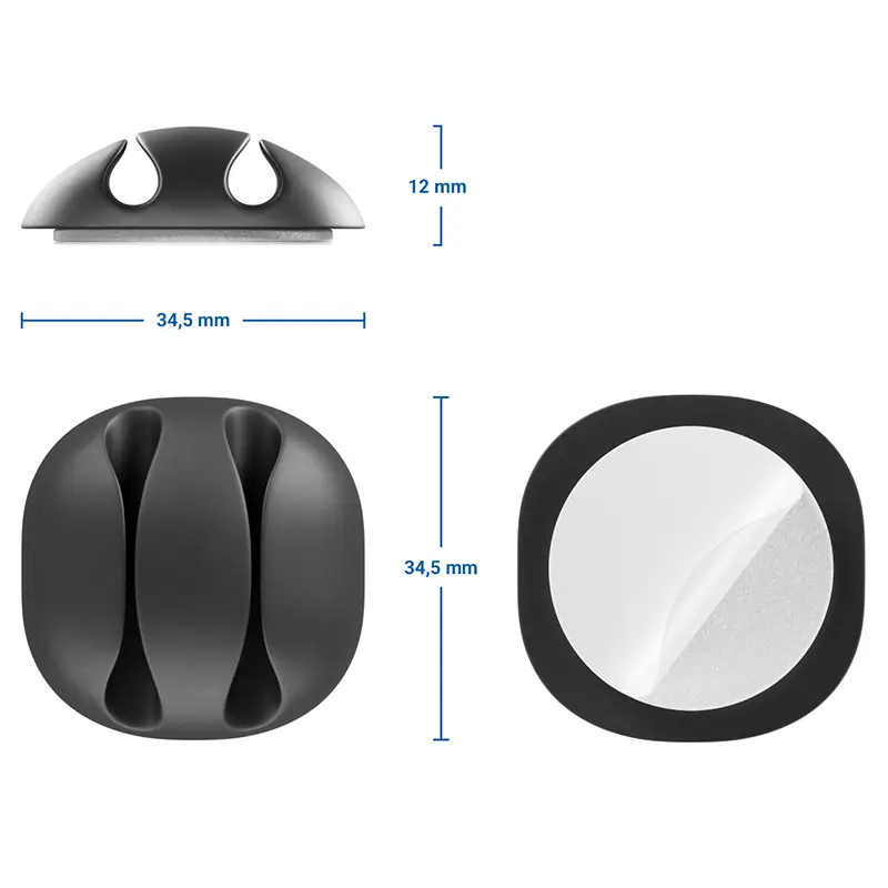 Set 6 organizatoare cabluri cu adeziv negre MK5541 deleyCON – IoElectronice.ro [3]