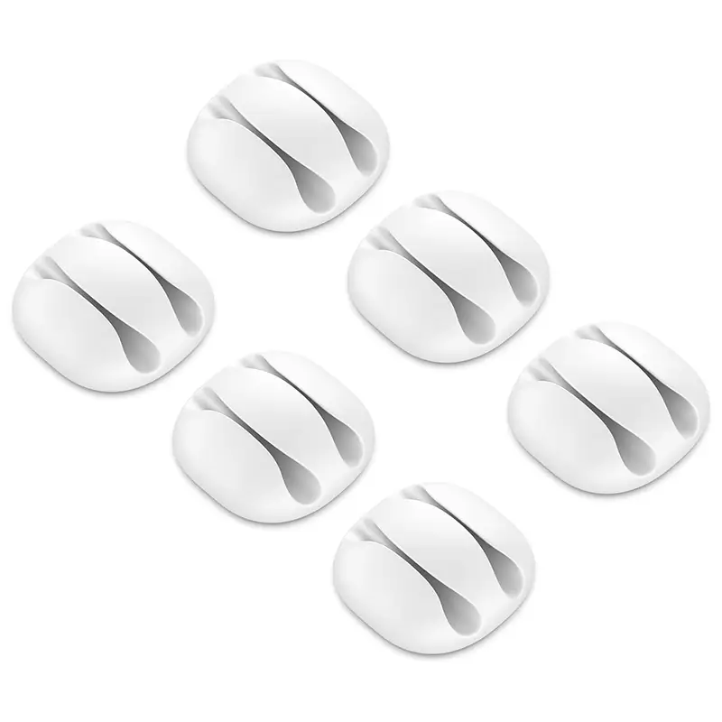 Accesorii birou - Set 6 organizatoare cabluri cu adeziv negre MK5542 deleyCON – IoElectronice.ro