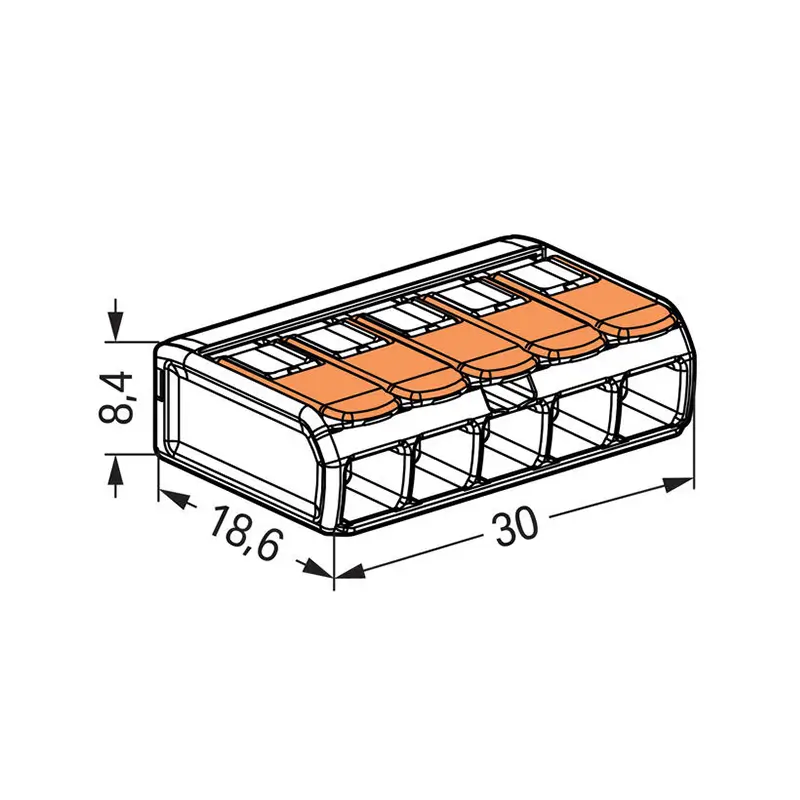 Set 8 conectori slim MYF 5x4mm2 32A WAGO 221-415-8 [6]