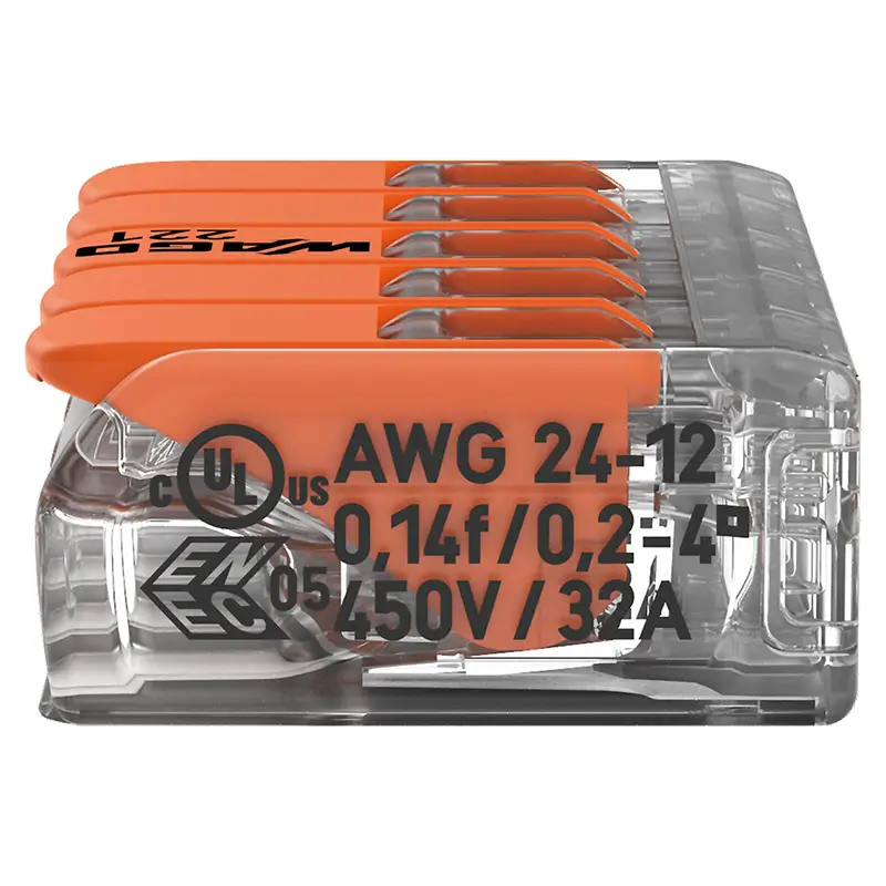 Set 8 conectori slim MYF 5x4mm2 32A WAGO 221-415-8 [3]