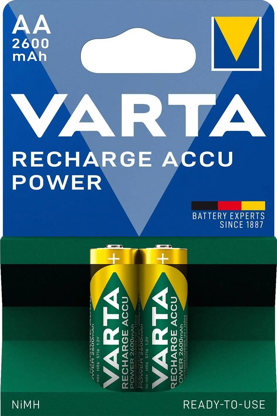 Electrice - Set Acumulatori Varta R6 AA 2600mAh Ready2Use, Reîncărcabili, 2buc - Perfect pentru Electronice și Fotografie