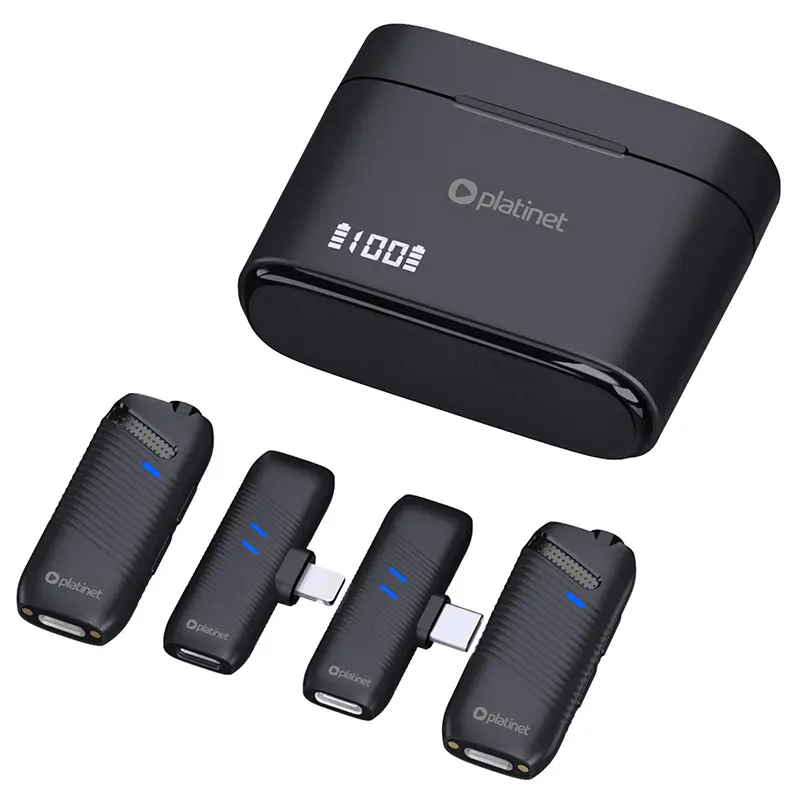 Set lavalieră microfon 2in1 wireless 2.4GHz 25m Plug & Play Android/iOS Platinet PLMM30 – IoElectronice.ro [4]