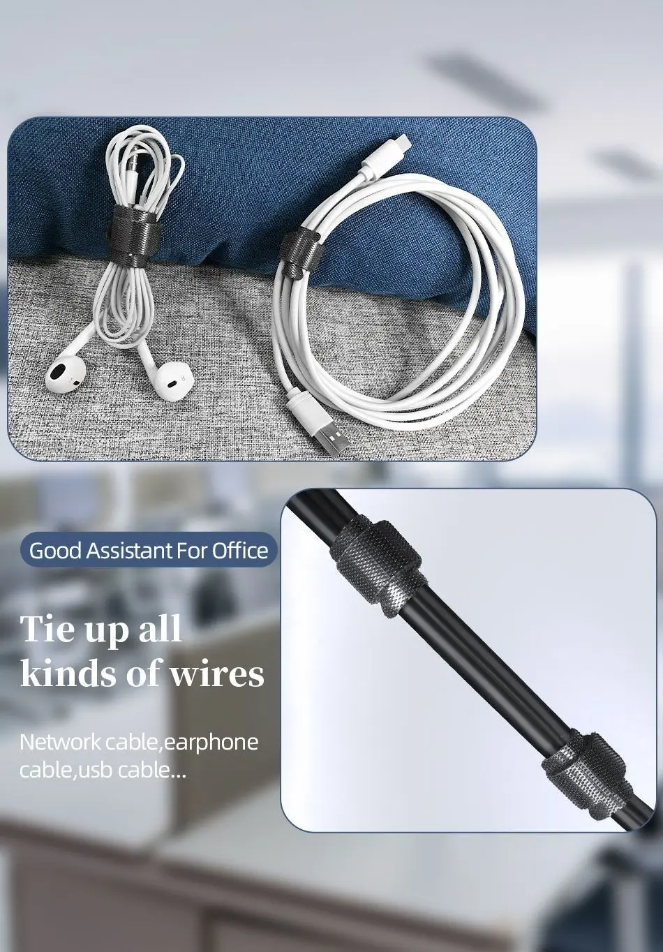 Set organizator de cabluri Banda Velcro Well 150mm x 12mm 25buc negru ORG-CABLE-T0225BK-WL – IoElectronice.ro [3]