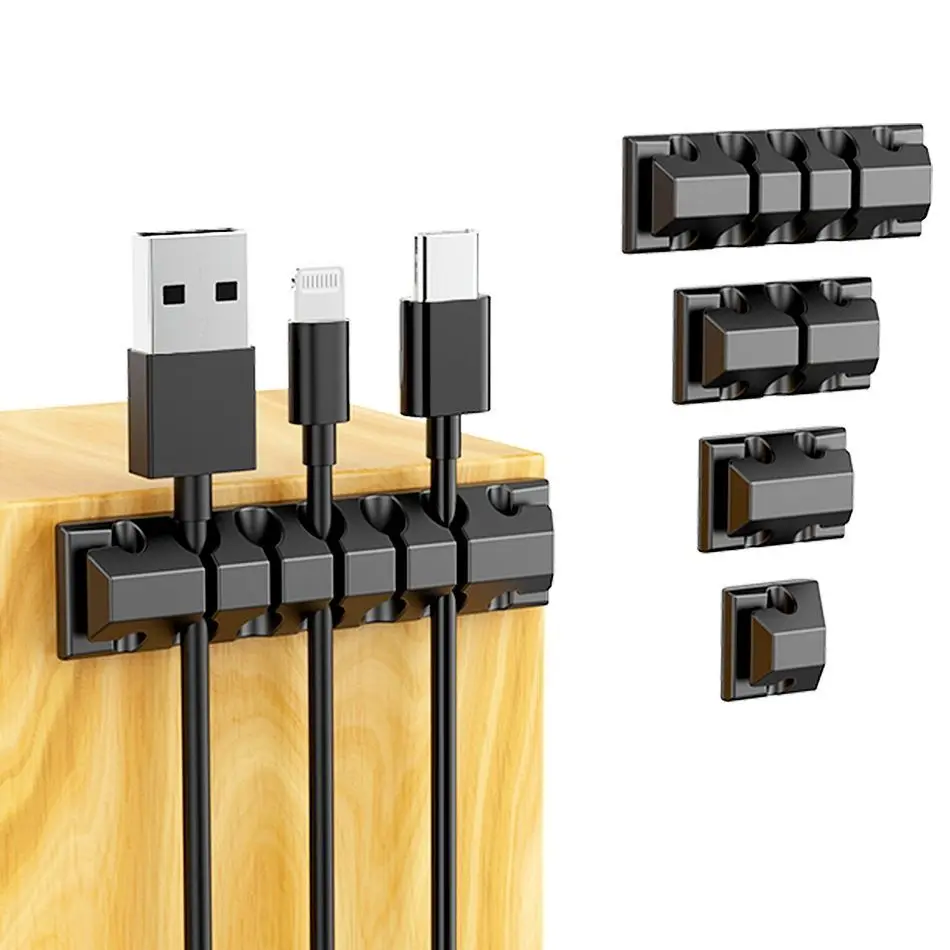 Set organizator de cabluri Well autoadeziv 5 dimensiuni 5buc negru ORG-CABLE-S0105BK-WL – IoElectronice.ro [3]