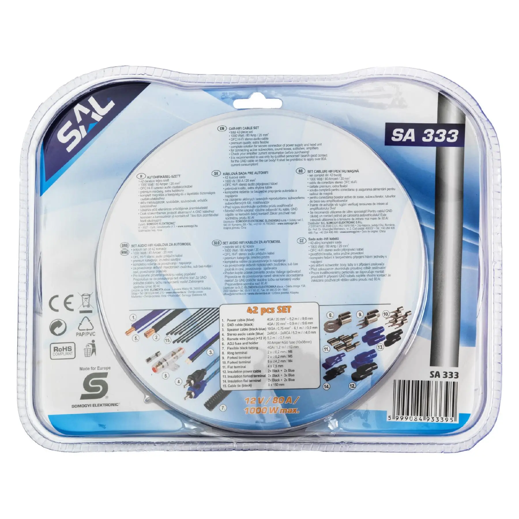 Set subwoofer 42 piese cabluri de alimentare Premium 1000W SAL SA 333 – IoElectronice.ro [3]