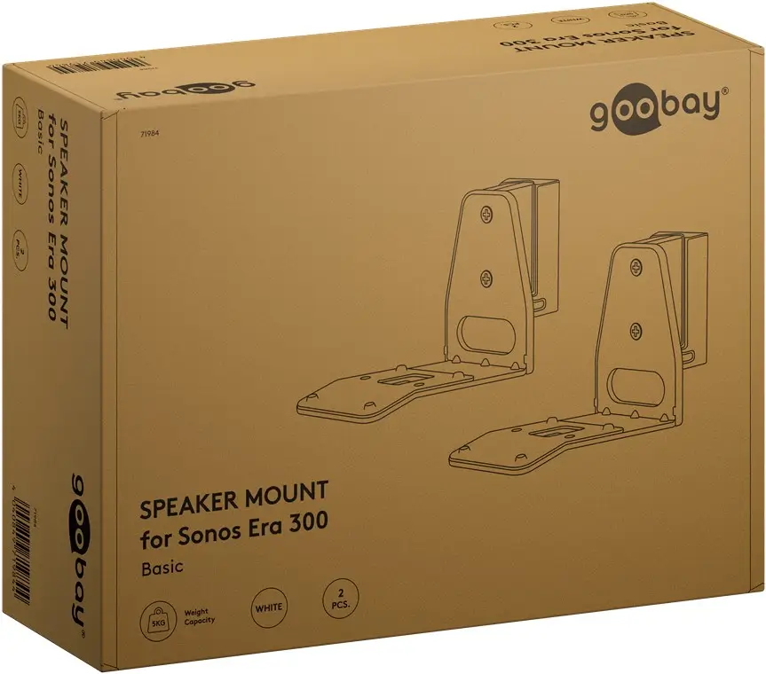 Set suport difuzor de perete Modern Sonos Era 300 Flex alb Goobay 71984 – IoElectronice.ro [8]