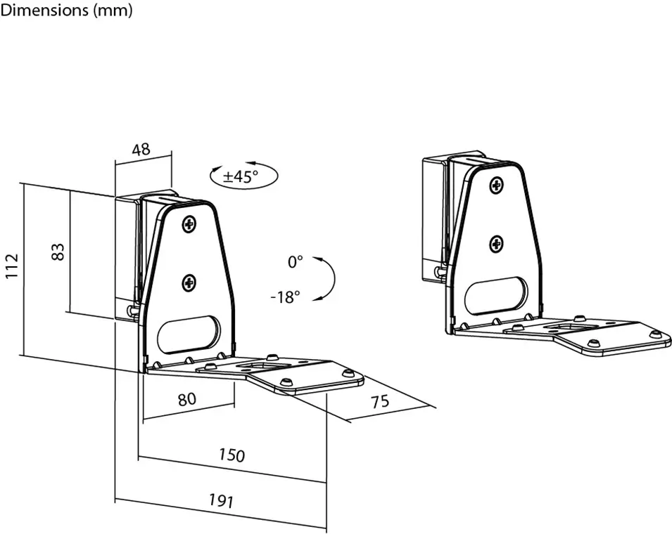 Set suport difuzor de perete Modern Sonos Era 300 Flex negru Goobay 71194 – IoElectronice.ro [7]