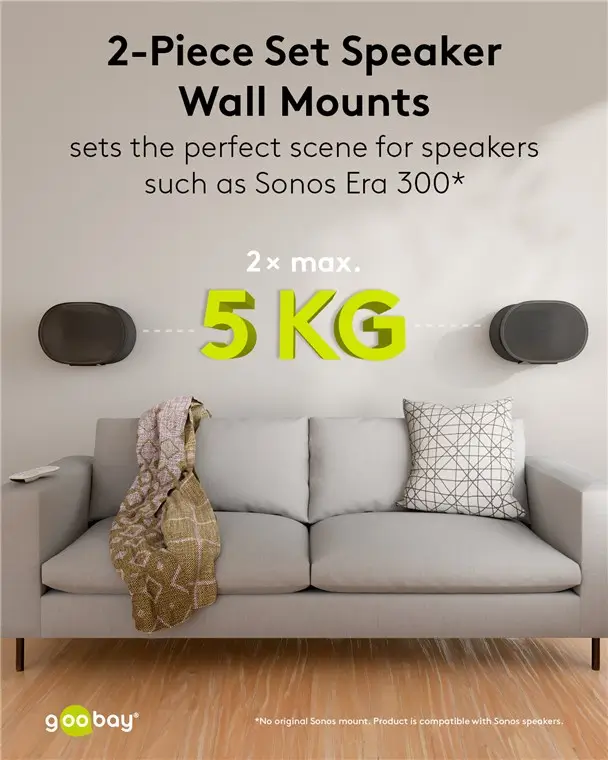 Set suport difuzor de perete Modern Sonos Era 300 Flex negru Goobay 71194 – IoElectronice.ro [2]