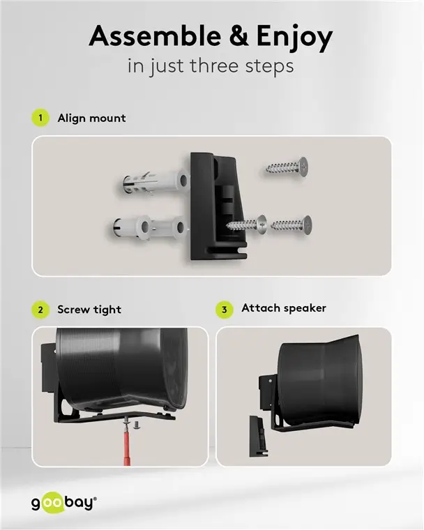 Set suport difuzor de perete Modern Sonos Era 300 Flex negru Goobay 71194 – IoElectronice.ro [4]