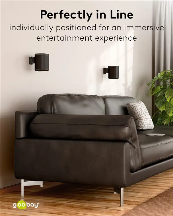 Set suport difuzor de perete Sonos One / Sonos One SL / Sonos Play:1 negru Goobay 70829 – IoElectronice.ro [6]