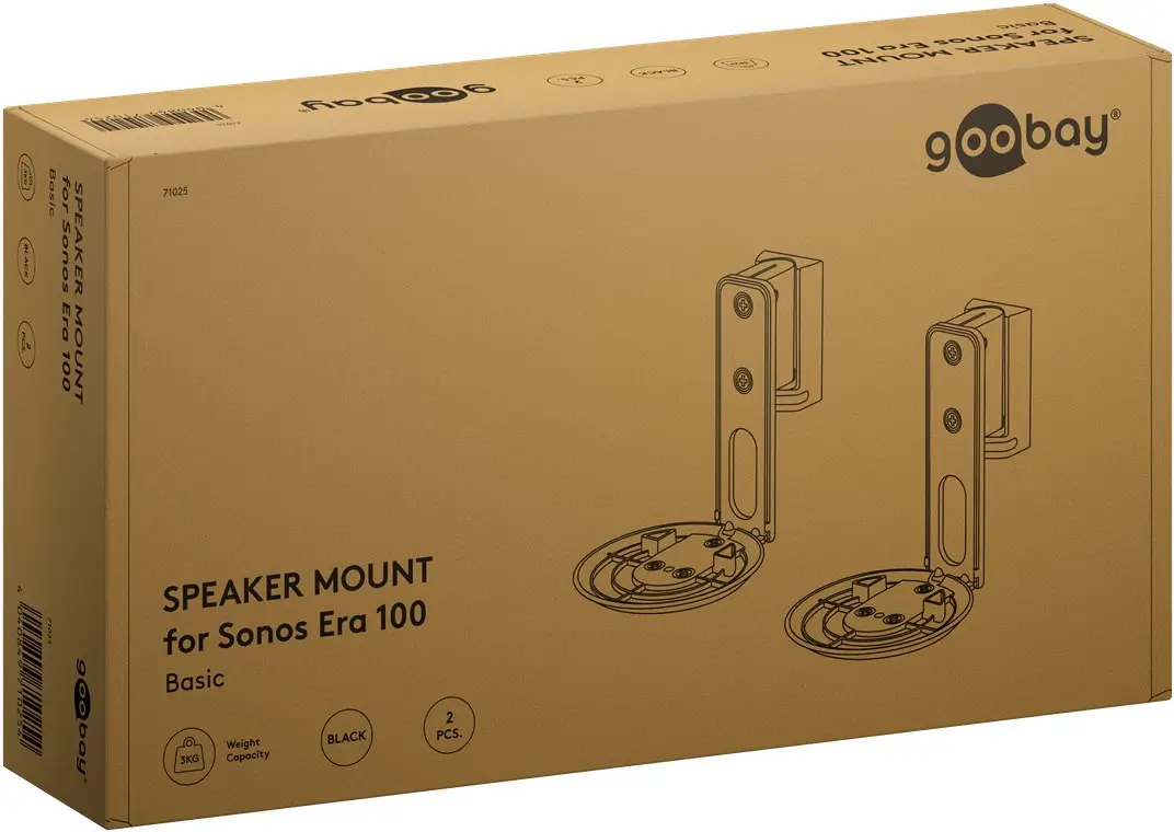 Set suporti de perete pentru difuzor negru Modern Era 1 Flex compatibil Sonos Era 100 71025 Goobay – IoElectronice.ro [8]