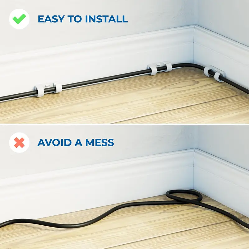 Set suporturi de cablu 20buc alb autoadezive MK5535 deleyCON - IoElectronice.ro [4]