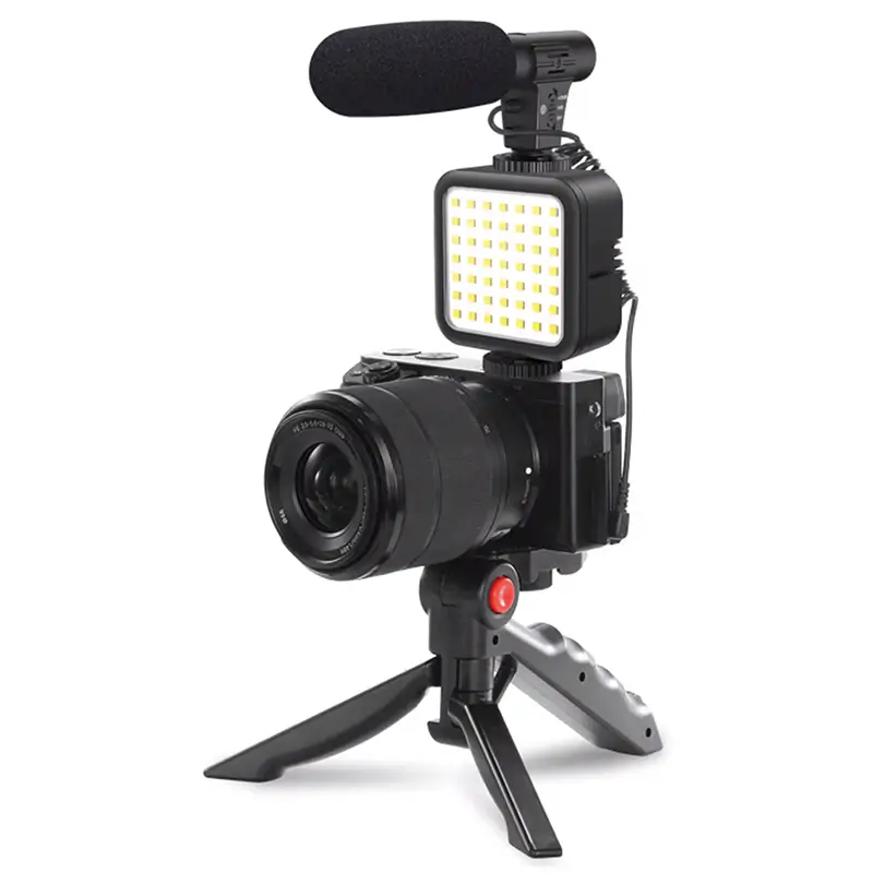 Set Vlogging 4 in 1 PLATINET PMVG4IN1 Microfon / Lumina video LED / Suport smartphone / Trepied – IoElectronice.ro [3]