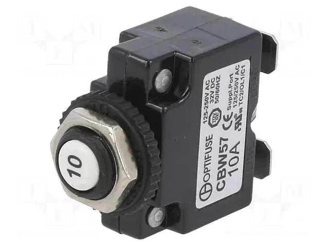 Electrice - Siguranta termica 10A OPTIFUSE CBW57-PB-10A-5X Imax. 1kA 32VDC/50VDC/125V/250V